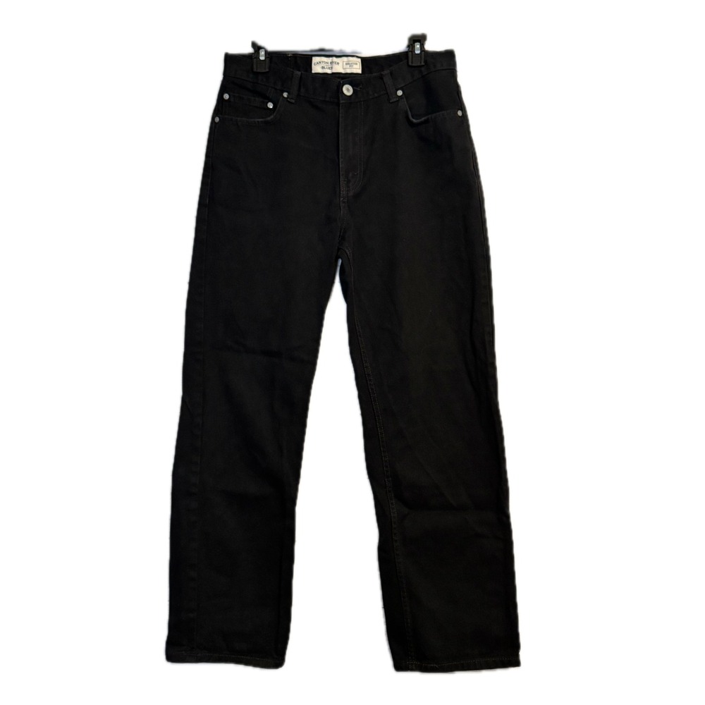 Canyon River Blues Jeans 30x30 Black Relaxed Fit Straight Leg Cotton Blend